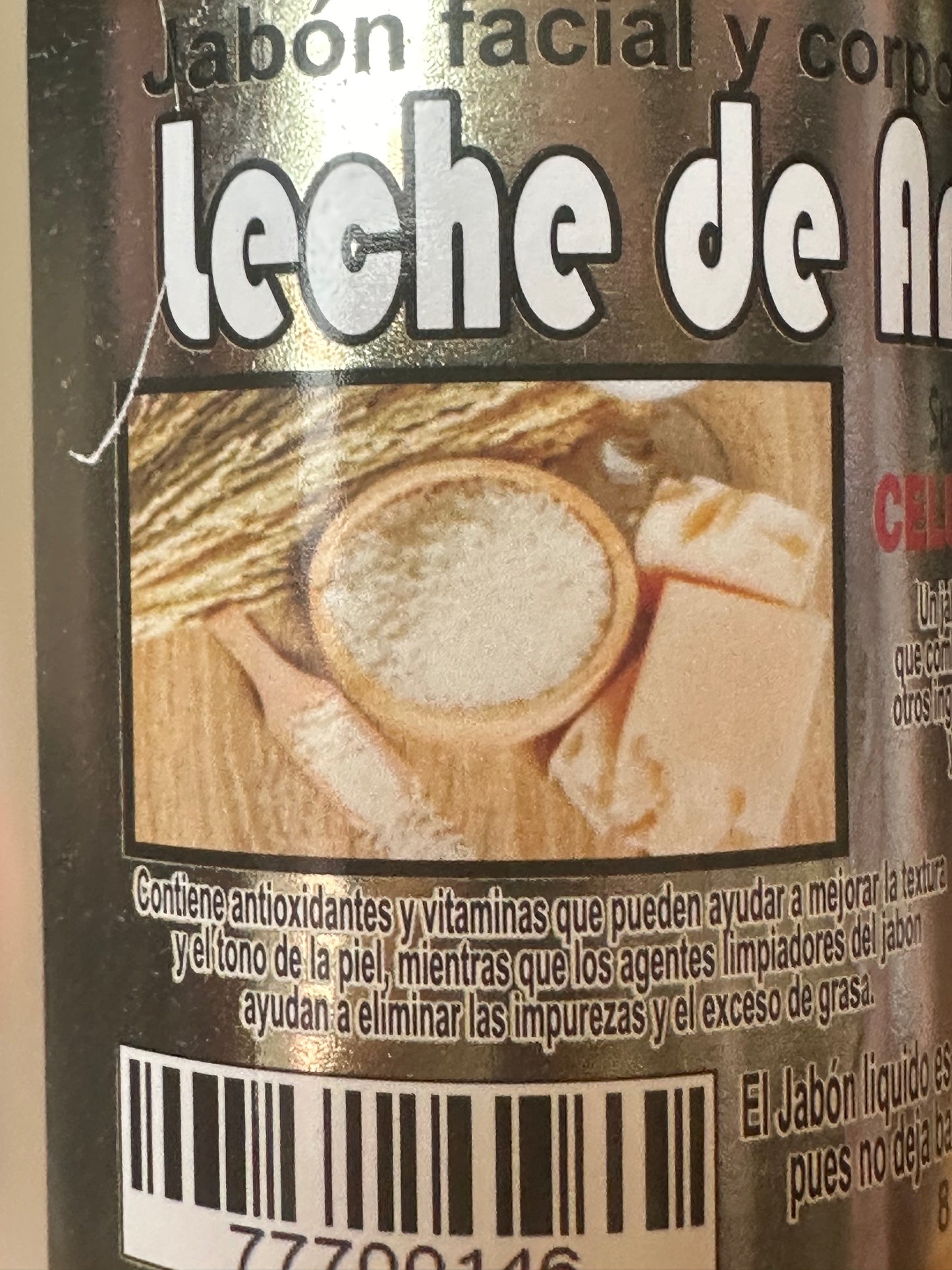 Jabón facial, leche de arroz