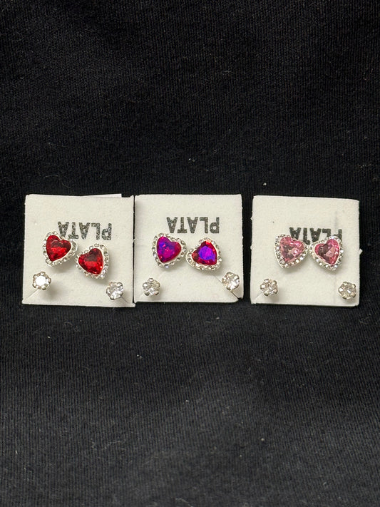 Cute silver heart earrings