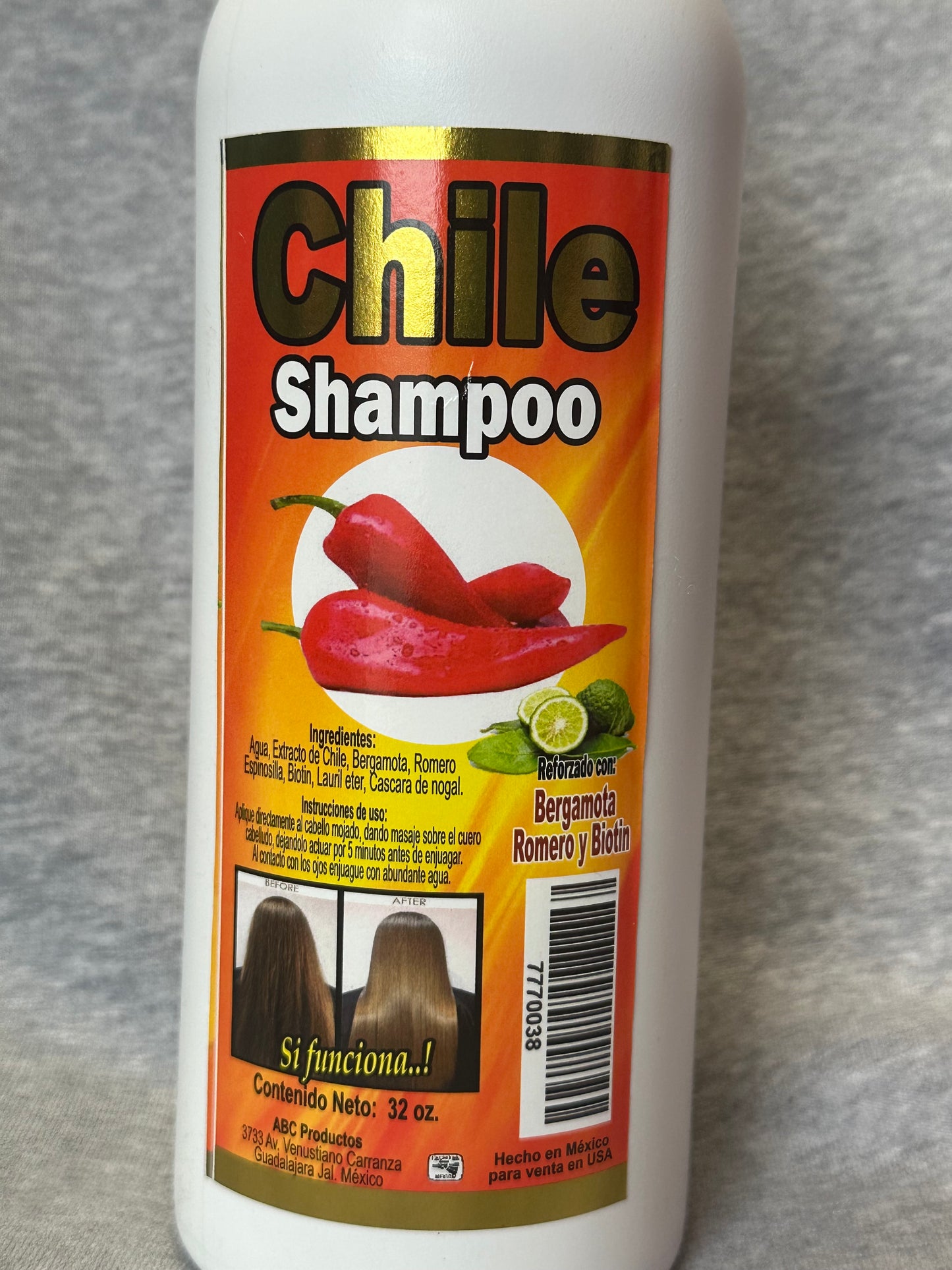 Shampoo de chile para el cabello