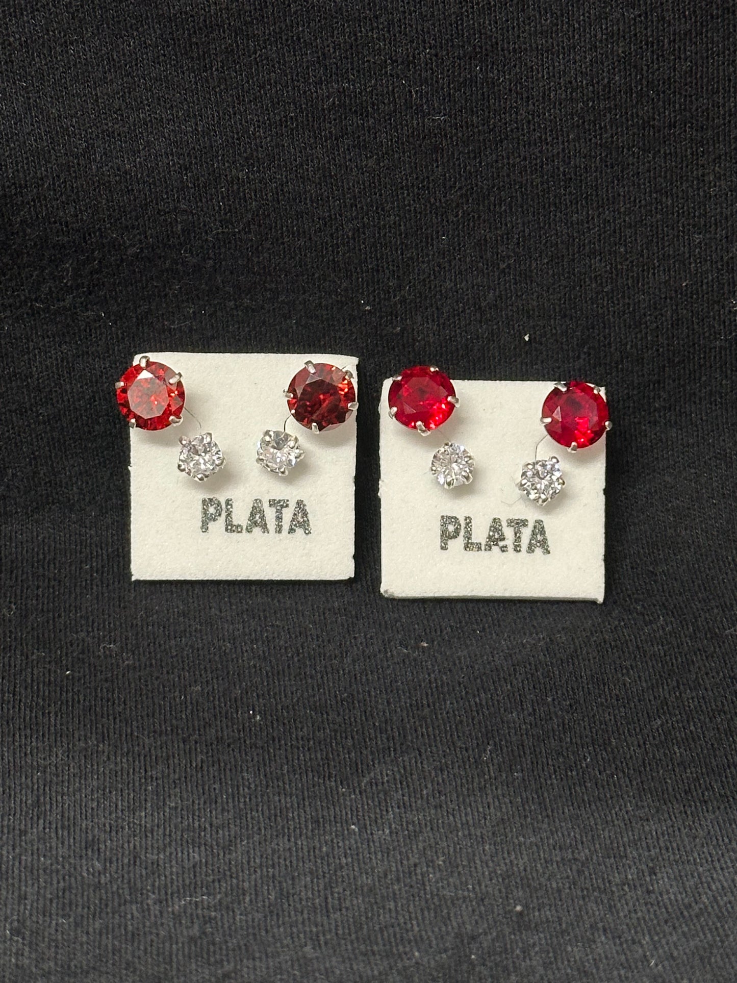 Red gem earrings