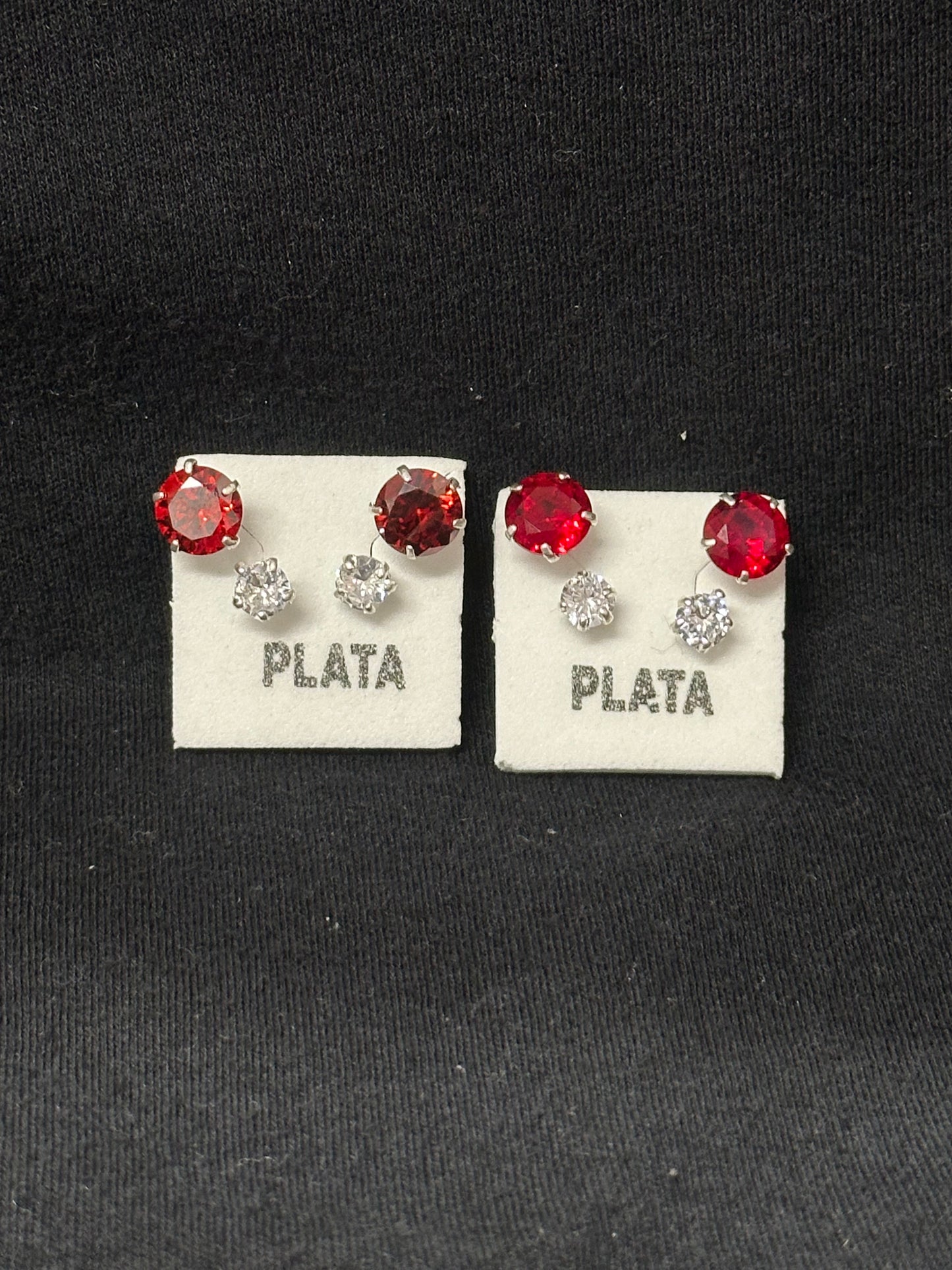 Red gem earrings